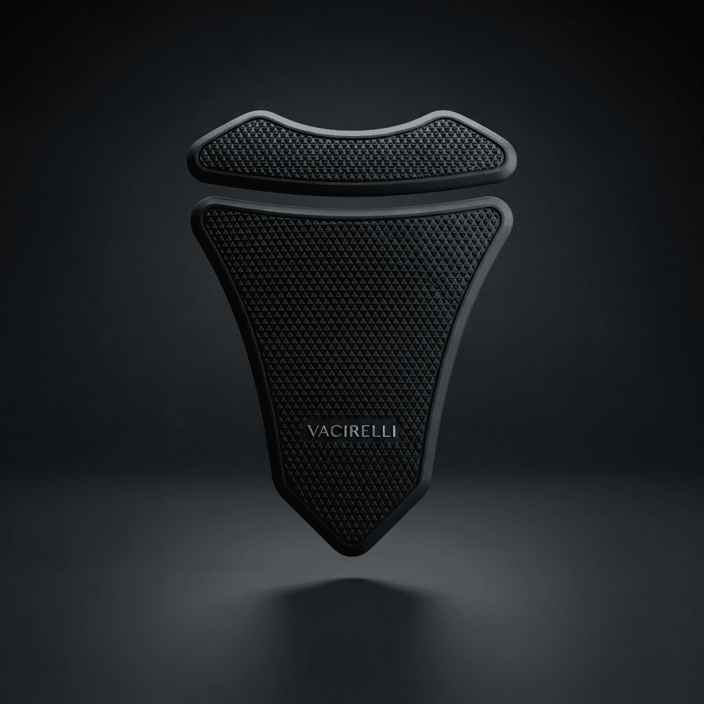 Vacirelli premium motorcycle tank grip pad with fine directional texture